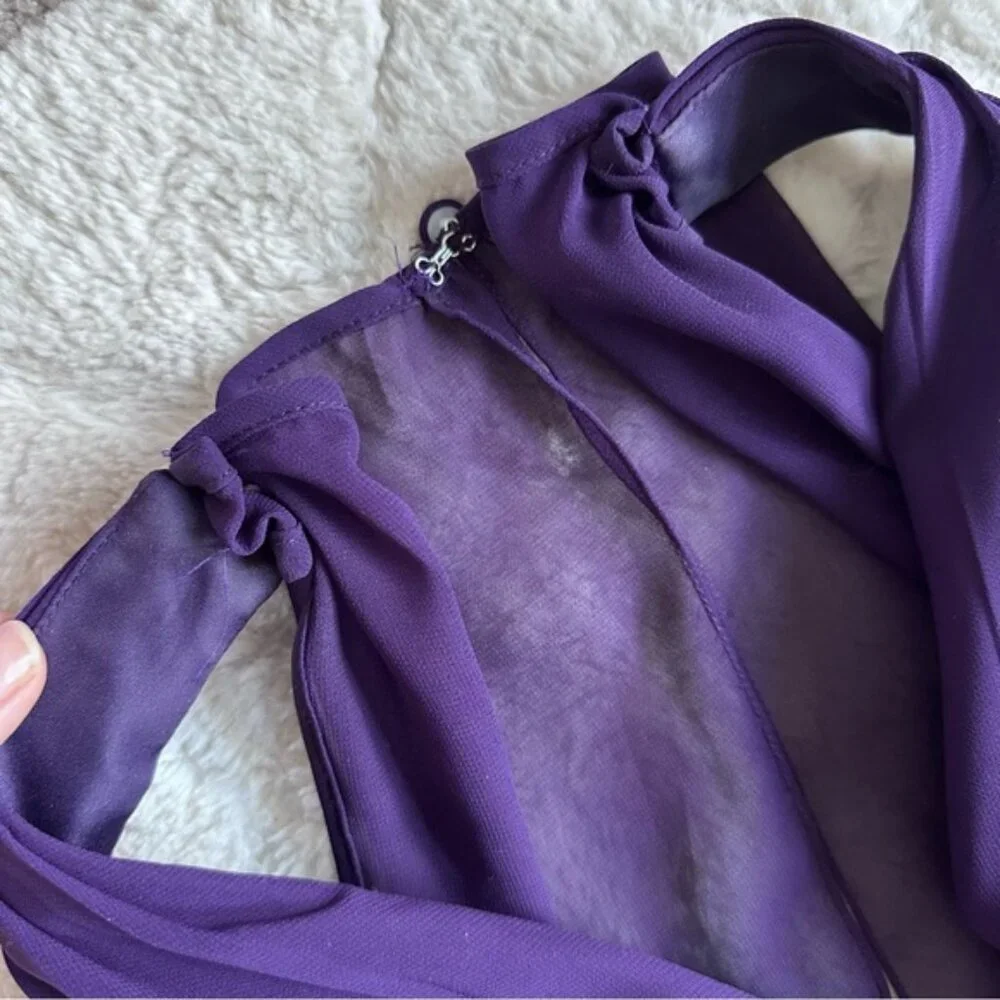 DaVinci Bridesmaids | Eggplant Purple Formal Gown Style# 60385 Dress | Size 16 - Picture 9 of 16